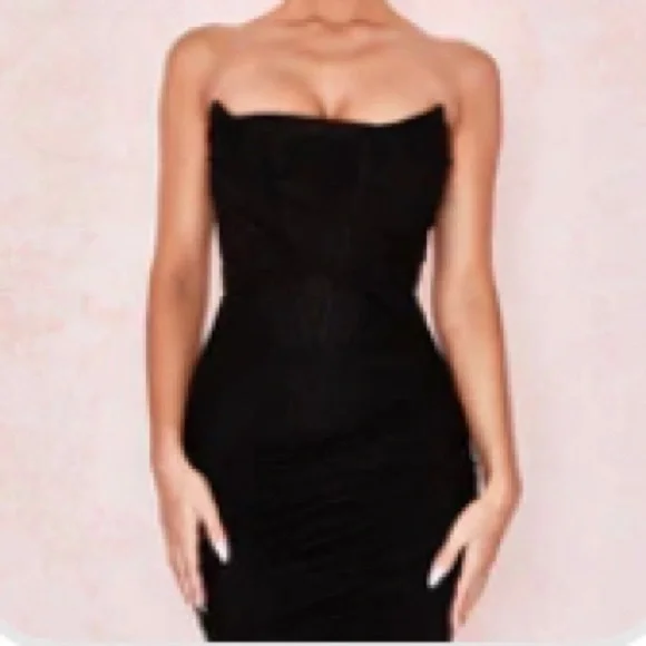 CHIC ROUCHED STRAPLESS ELEGANT CORSET DRESS - Picture 1 of 1